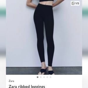 Zara Black Ribbed Leggings